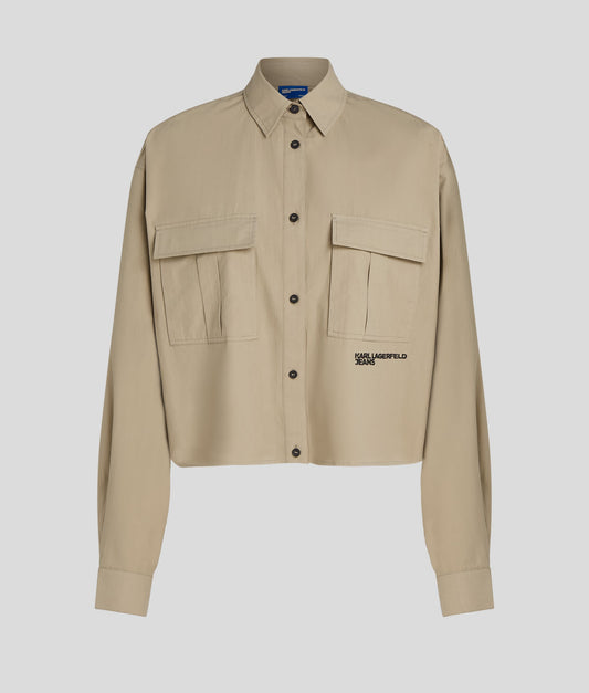 Karl Lagerfeld Jeans Klj Boxy Utility Shirt Desert Taupe (A1W110321JH) Women