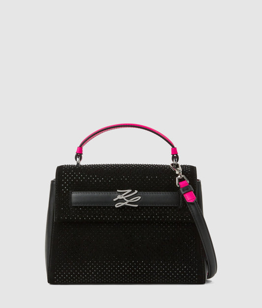 Karl Lagerfeld K/Autograph Sm Tph Rhins Pink Black Embellishment (B1W302881RC) Women