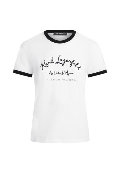 Karl Lagerfeld Cote D Azur T-Shirt White/Black (B2W17021101) Women