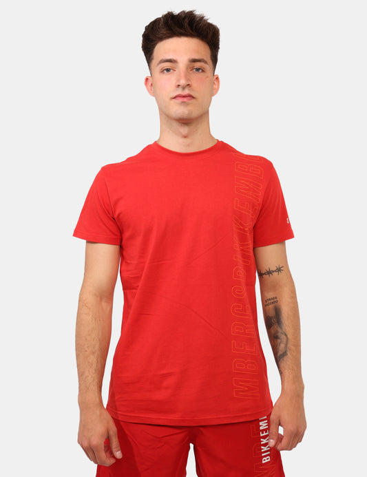 Bikkembergs CREW NECK 
T-SHIRT VERTICAL LOGO (BKK25MTS01_RED) Men