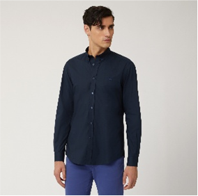 Harmont & Blaine Shirt With Two Contrasting Inner Fabrics Navy Blue (CNK011012523M801) Men