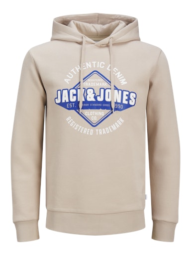 Jack & Jones Essentials JJELOGO SWEAT HOOD 2 COL 24/25 NOOS Moonbeam (12255617-Moonbeam) Men