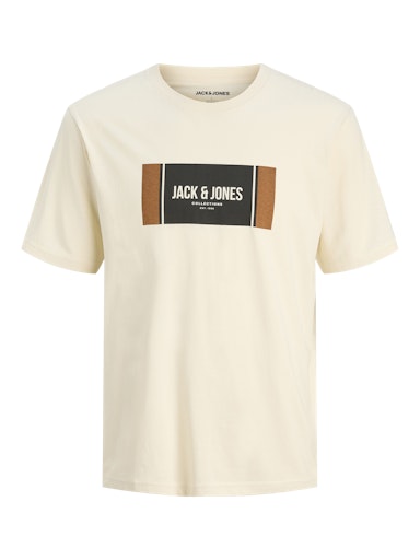 Jack & Jones JJHAYATO TEE SS CREW NECK BTS LN Antique White (12278508-AntiqueWhite) Men