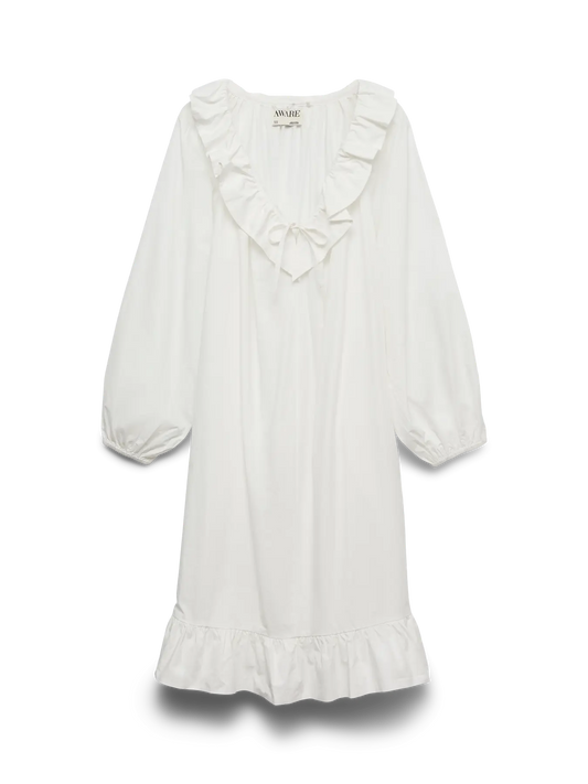 Awakari Long Sleeve V-Neck Blk Dress Snow White (10342377) Women
