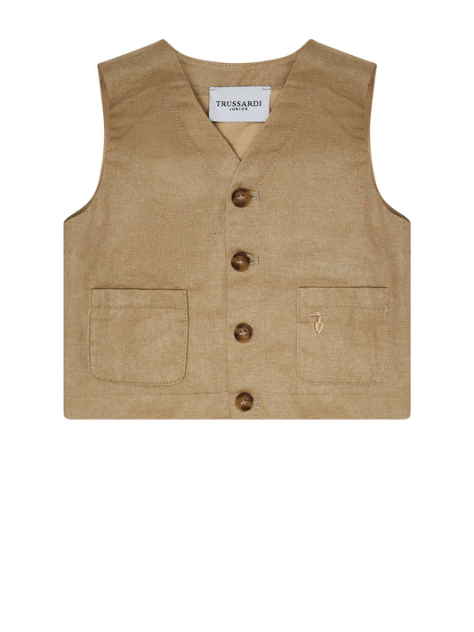 Trussardi Junior Gilet Jacket Omkare Brown Inc (TIP26057GT) Kids