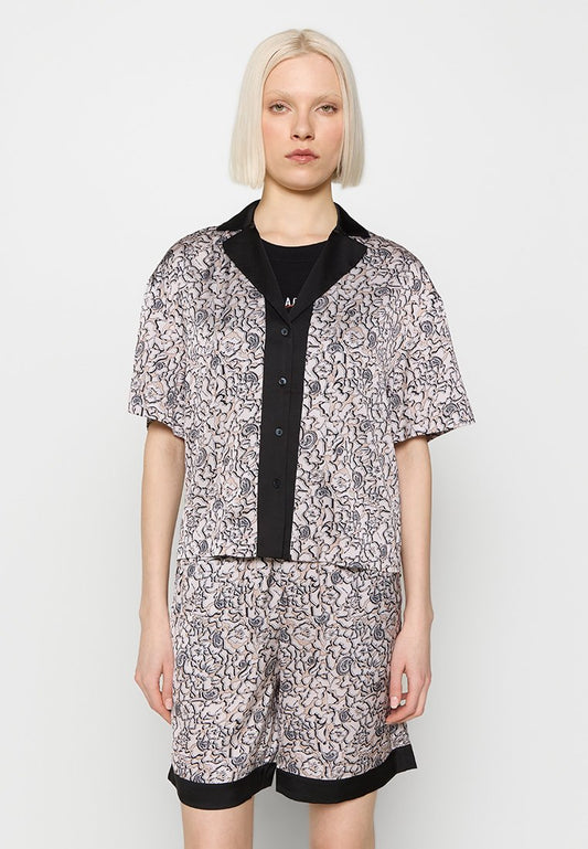 KARL LAGERFELD FLORAL PRINT FLUID SS BLOUSE (ZZO2HH729-A00) Women