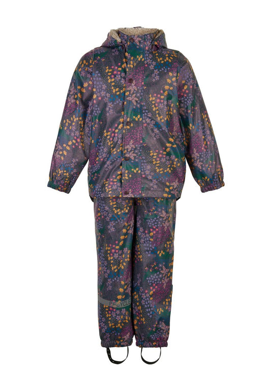 mikk-line PU AOP Rain Set Teddy Rec w. Susp104 dark red (ZZO27BG24-G00) Kids
