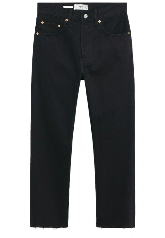 Mango Ankle length straight fit jeans Black Denim (M9121N1BC-Q11) Women