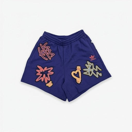 Adidas Love Graffiti Cotton Shorts Purple, Women