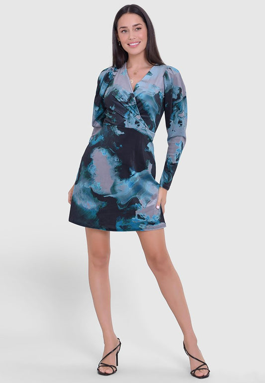 Closet London Wrap Mini Dress JD8838 (ZZO2UNP68-P00) Women