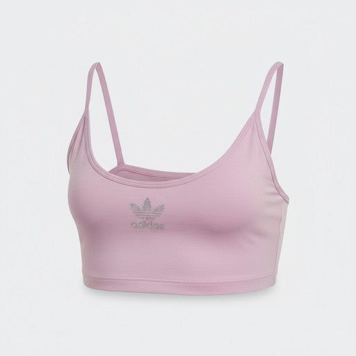 Adidas Cropped Bra Top Pink Rhinestone, Women