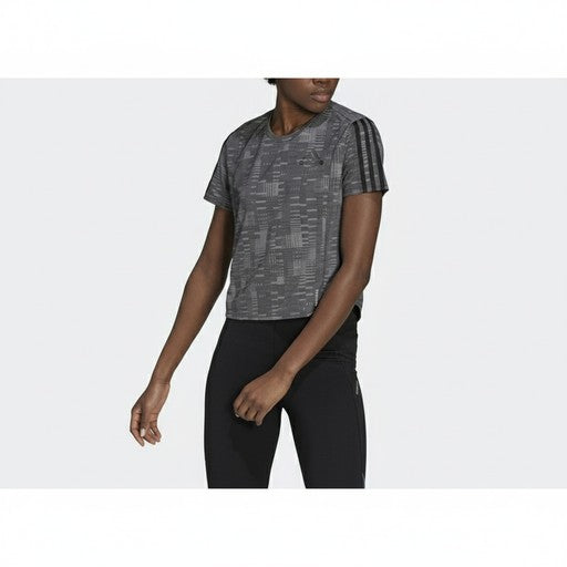 Adidas Geometric Print Performance T-shirt Grey, Women