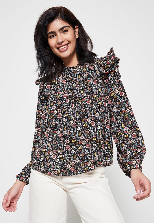JDY SOFIA L/S FRILL SHIRT WVN LO Multi-Coloured (ZZO1T2E27-Q00) Women