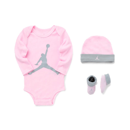 Jordan Set Bodysuit-Hat-Booties Jumpman Baby (3 Piezas) Pink Foam (MJ0263-A9Y) Kids