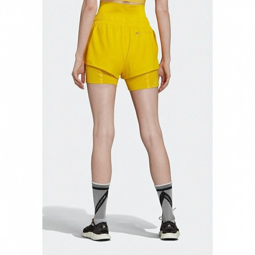 Adidas TruePur Layered Athletic Shorts Yellow, Women