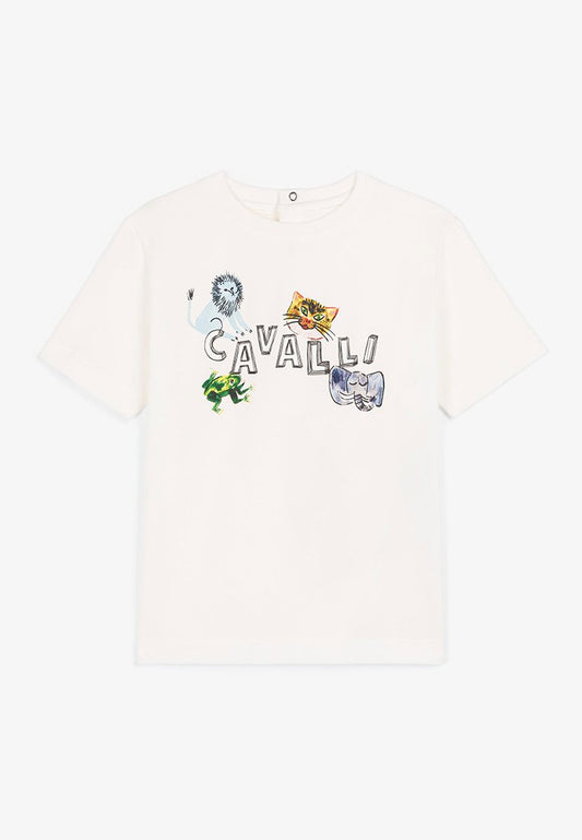 Roberto Cavalli Junior babyb t-shirt jungle off-white (ZZO1RD185-B00) Kids