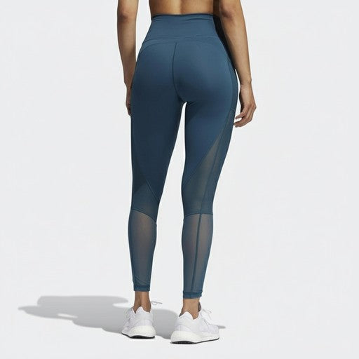 Adidas Mesh Panel High-Waist Leggings Teal, Women