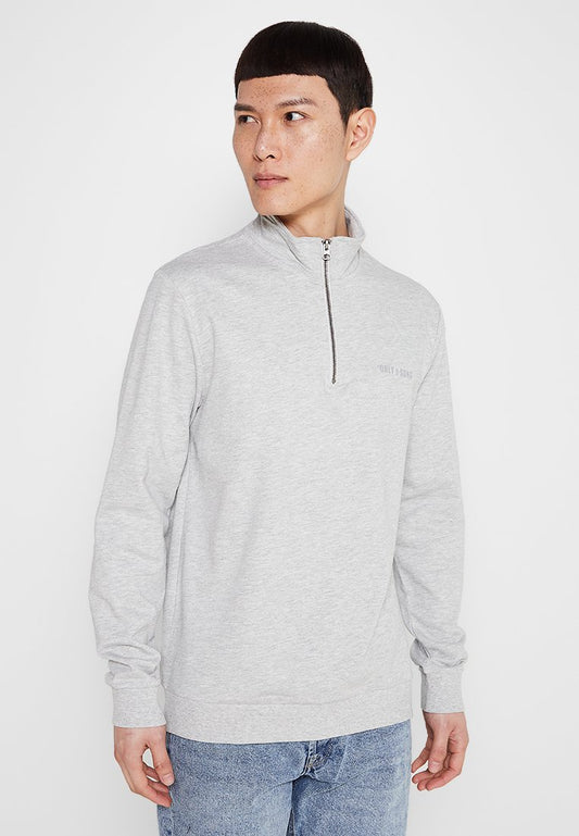 Only & Sons ONSSADIO REG UNBRUSHED 1/4 ZIP SWEAT OTL Grey (ZZO1ZYV17-C00) Men