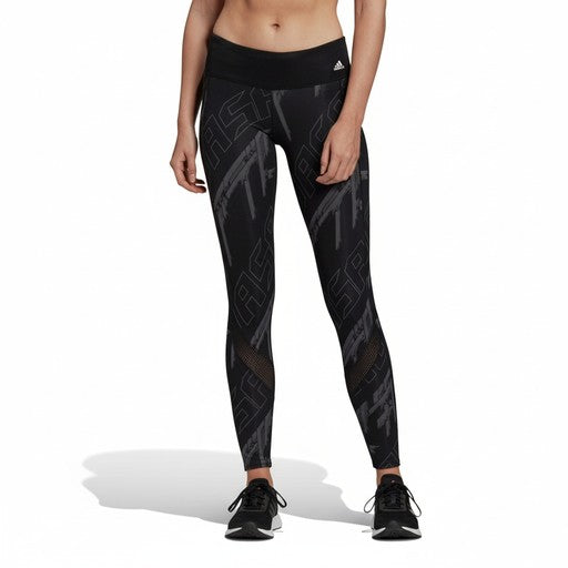 Adidas Own The Run Graphic Print Leggings Black, Women