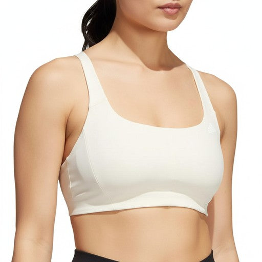 Adidas Scoop Neck Sports Bra Cream, Women