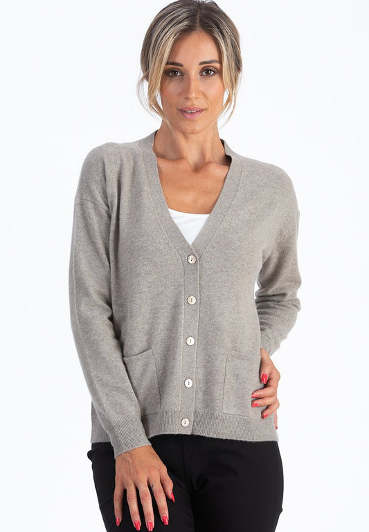 Dee Ocleppo Chunky Cardigan/V Neck /Pockets/Long Sleeve (ZZO1R9R04) Women