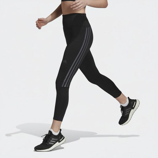 Adidas Three Stripe Running Leggings Black, Women