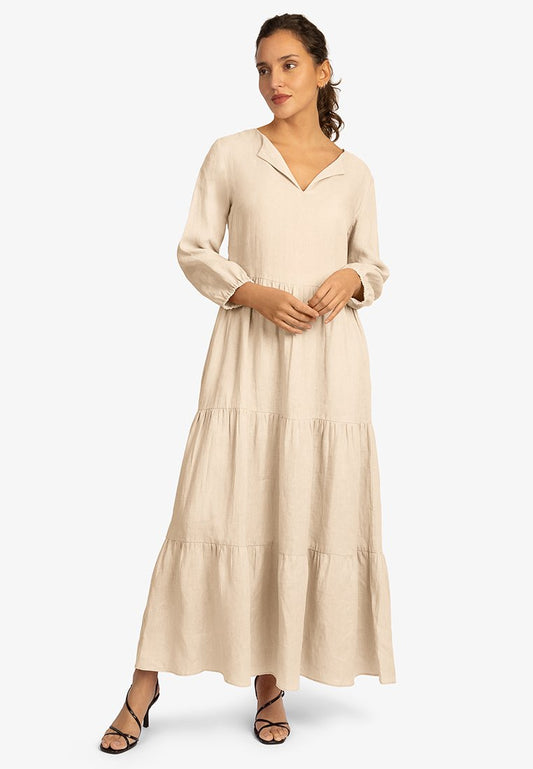 mint&mia Linen Dress Beige (ZZO2KA834-B00) Women