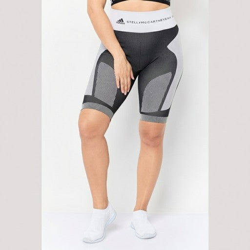 Adidas Stella McCartney Seamless Cycling Shorts Black White, Women