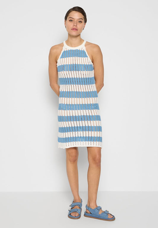 KNIT STRIPES CROCHET DRESS Women