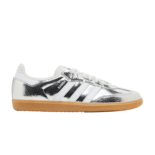 adidas Samba OG Silver Metallic Cracked Leather (Women's) Women