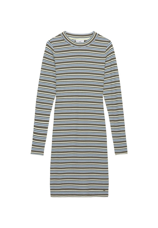 Marc O'Polo DENIM Gestreiftes Jerseykleid slim aus garngefärbtem Organic Cotton-Mix Women