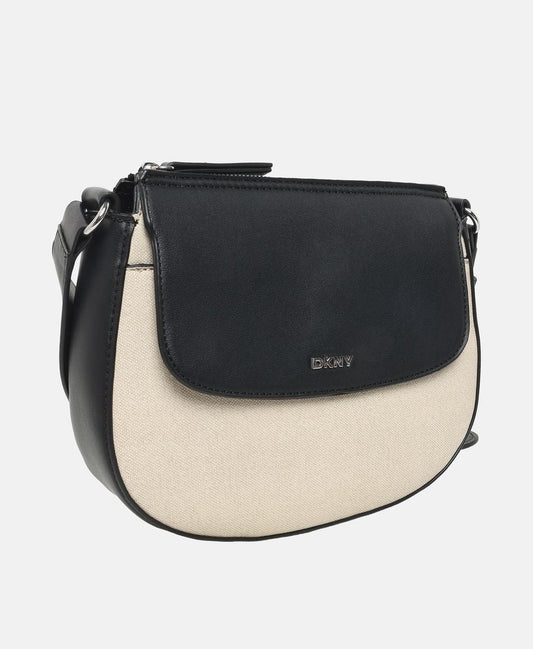 DKNY Bella Small Flap Crossbody Natural/Black (R61EYQ33NAX) Women