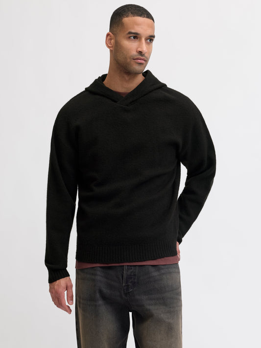 Jack & Jones Essentials JJESOHO OLLIE KNIT HOOD LN Black (12278938-Black) Men