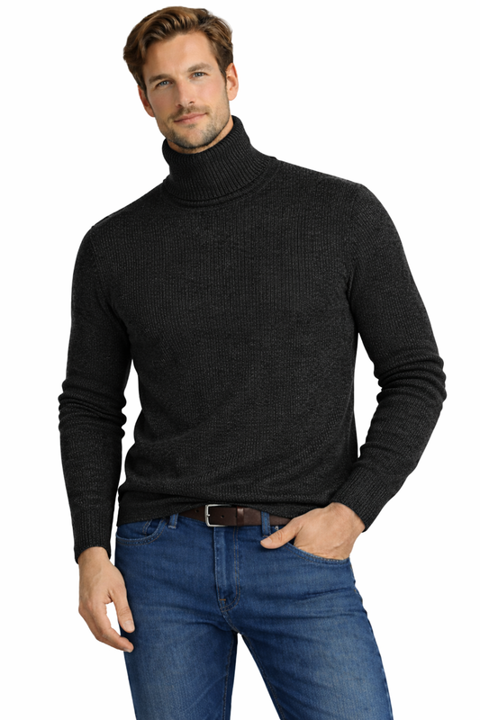 JACK&JONES Sweater Z GOLFEM JORBLEECKER KNIT ROLL NECK BF BLACK (9204) Men