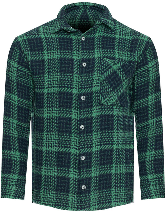 PLUS POSH Shirt GREEN Navy Check (8438) Men