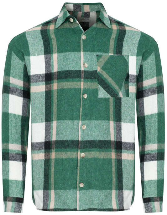 PLUS POSH Shirt Men's Green KRATKA (8417) Men