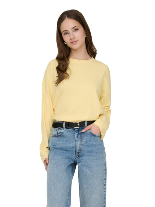 ONLY CIENKI SWETEREK / Blouse Women's ONLLOYAL AMALIO LIFE LS O-NECK KNT NOOS SUNLIGHT/MELANGE (9889) Women