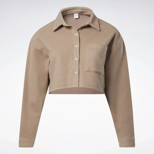 REEBOK BUTTON-UP SWEATSHIRT - CL WDE FLEECE LAYER IN IB4449 - PLUS SIZE Women