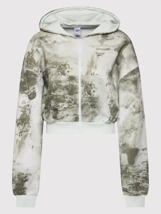 REEBOK CROP TOP HOODIE - CL CLOUD SPLATTER FULLZIP H58674 Women