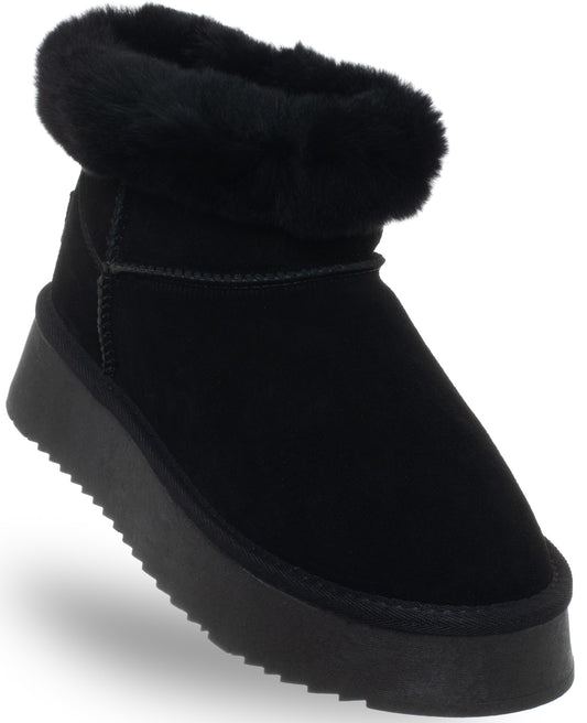 WOMEN'S LEATHER ANKLE BOOTS - SOLO SOPRANI COUTURE - SCW421P12/54 HUGH PLAT BLACK Women