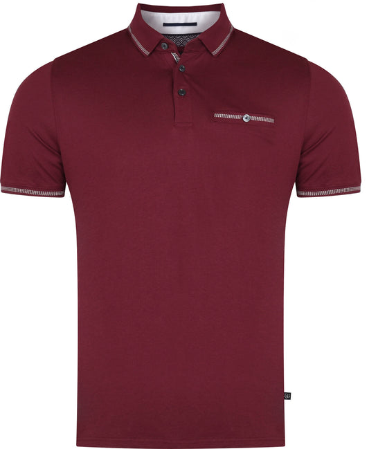 TED BAKER LONDON POLO SHIRT 242808 MAROON TORTILA Men