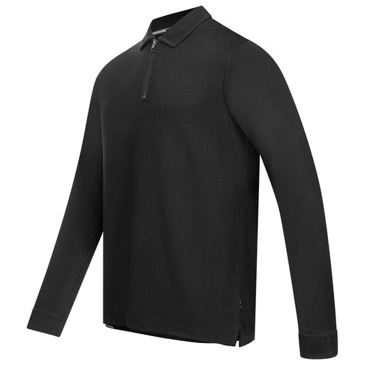 TED BAKER LONDON LONG SLEEVE POLO SHIRT 269623 BLACK KARPOL Men