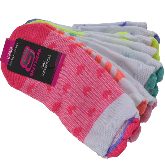 Skechers Girls 6pk3D Heart Low Cut S116502-MULT Kids