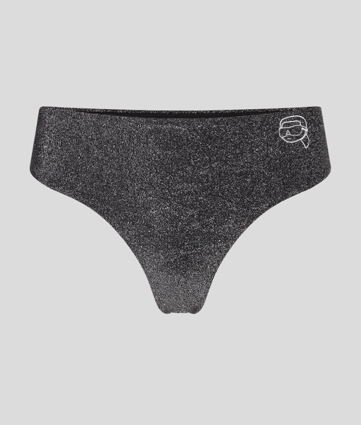 Karl Lagerfeld Ikonik 2.0 Lurex Bikini Bottom Black Lurex (230W2229919) Women